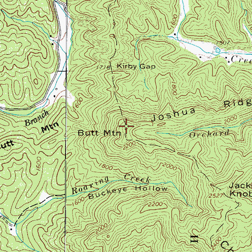 Topographic Map of Butt Mountain, NC