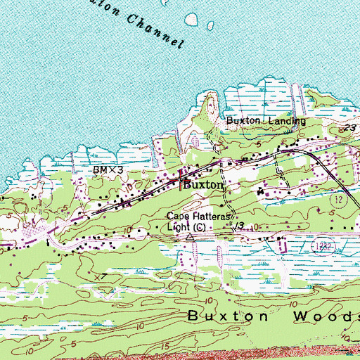 Topographic Map of Buxton, NC