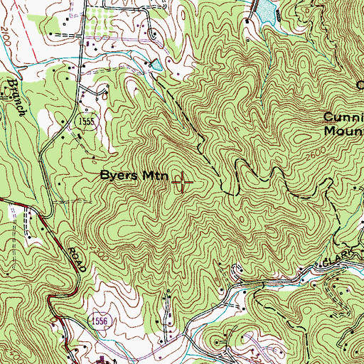 Topographic Map of Byers Mountain, NC
