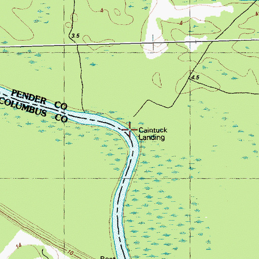 Topographic Map of Caintuck Landing, NC