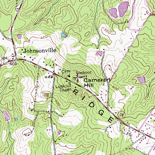 Topographic Map of Cameron Hill, NC