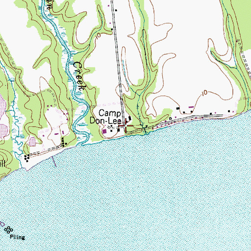 Topographic Map of Camp Don-Lee, NC