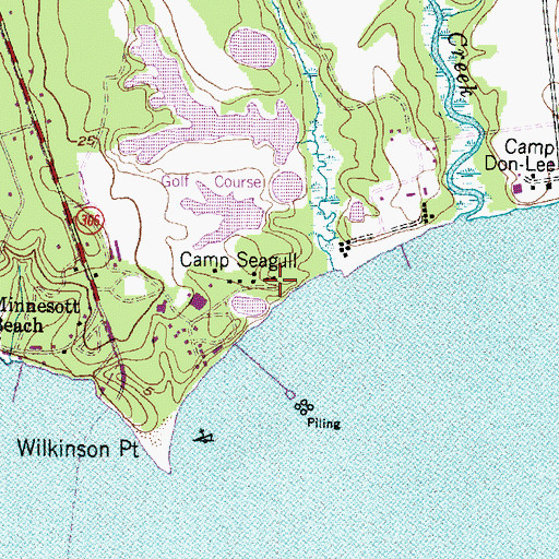 Topographic Map of Camp Seagull, NC