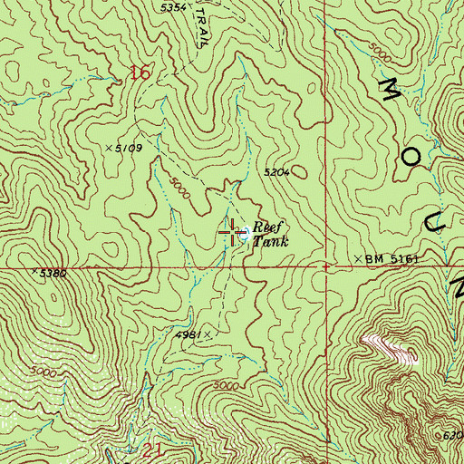 Topographic Map of Reef Tank, AZ