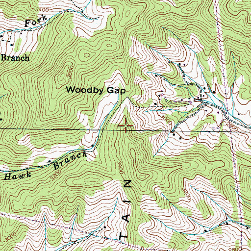 Topographic Map of Cane Mountain, NC