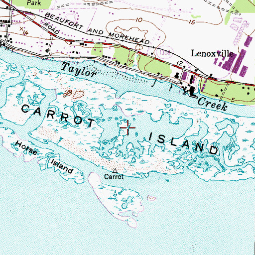 Topographic Map of Carrot Island, NC