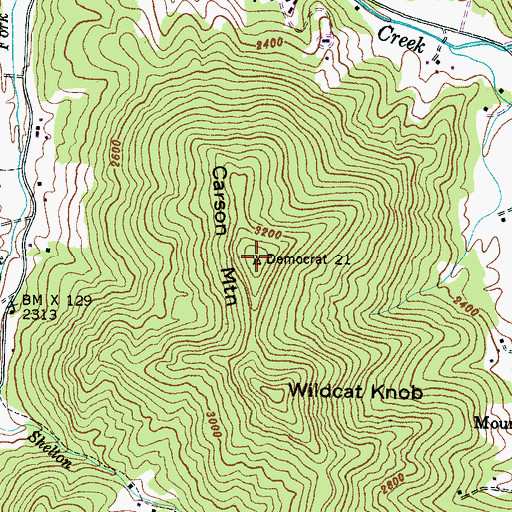Topographic Map of Carson Mountain, NC