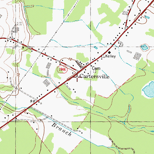 Topographic Map of Cartersville, NC