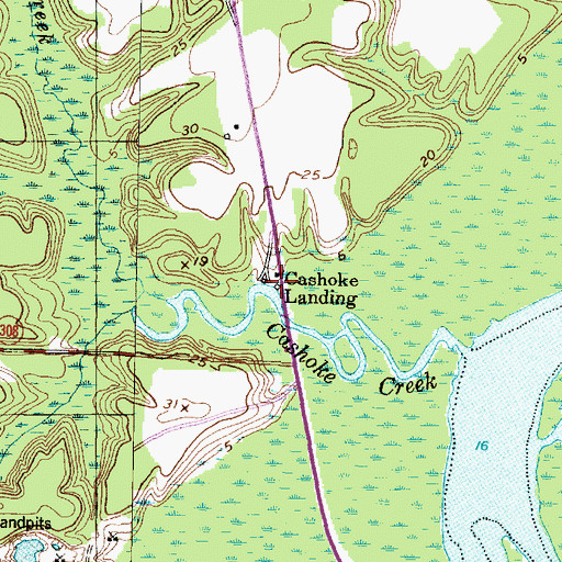Topographic Map of Cashoke Landing, NC