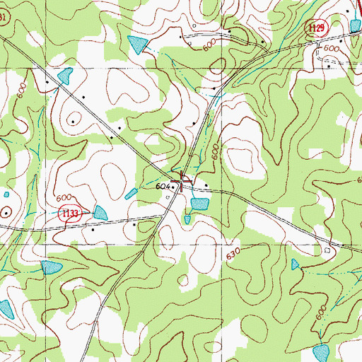 Topographic Map of Cates, NC