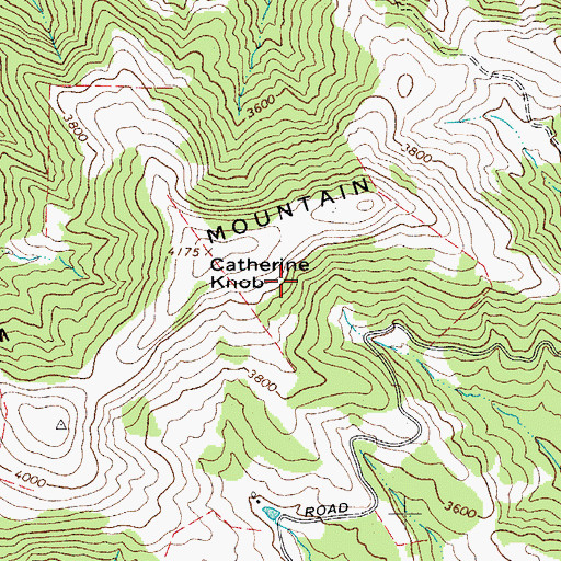 Topographic Map of Catherine Knob, NC