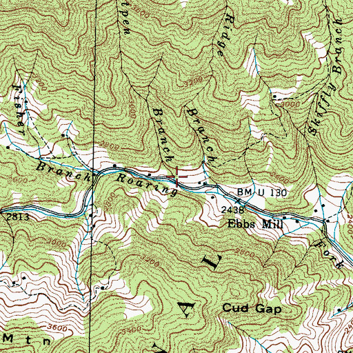 Topographic Map of Catpen Branch, NC