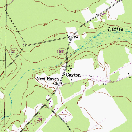 Topographic Map of Cayton, NC
