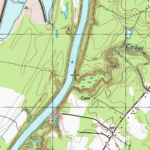 Topographic Map of Cedar Creek, NC
