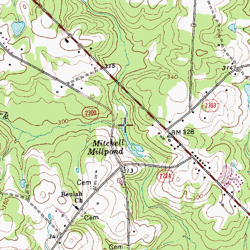 Topographic Map of Cedar Fork, NC