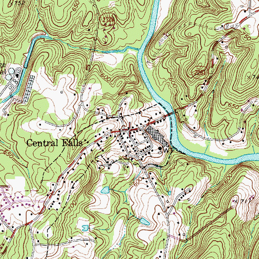 Topographic Map of Central Falls, NC