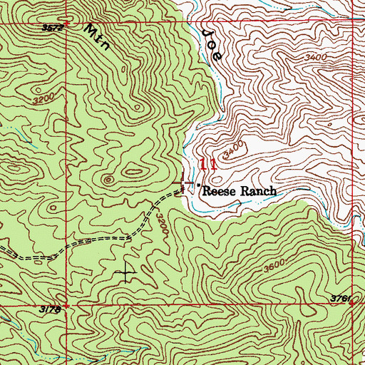 Topographic Map of Reese Ranch, AZ