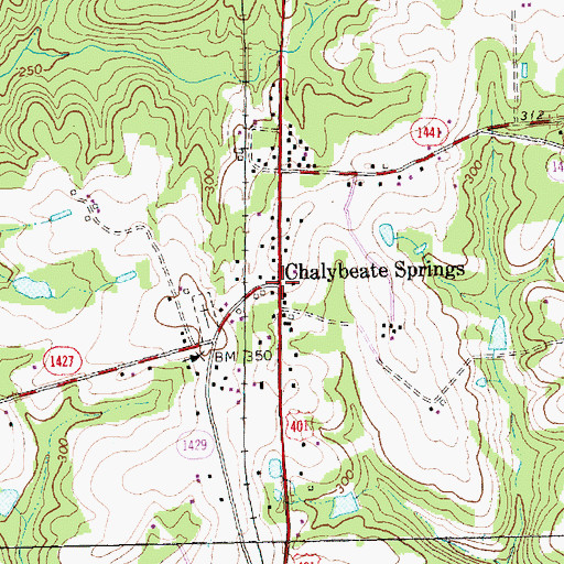 Topographic Map of Chalybeate Springs, NC