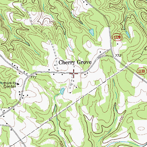 Topographic Map of Cherry Grove, NC