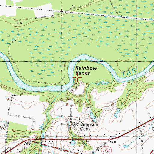 Topographic Map of Cherry Landing, NC
