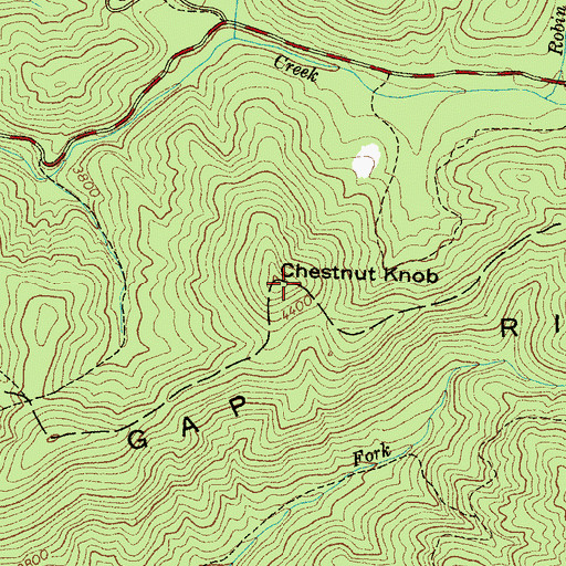 Topographic Map of Chestnut Knob, NC
