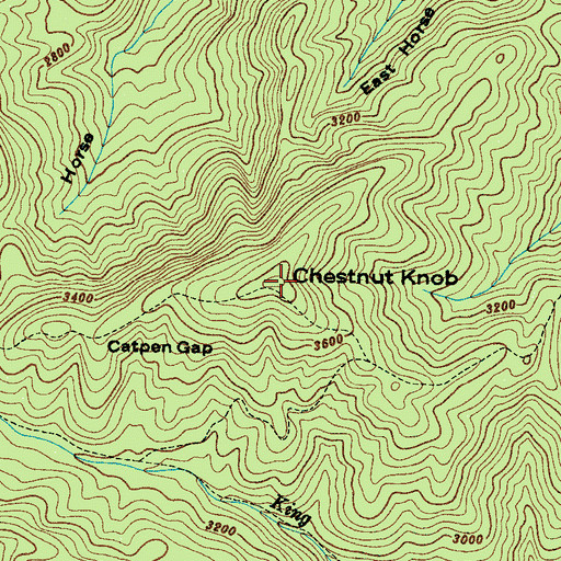 Topographic Map of Chestnut Knob, NC