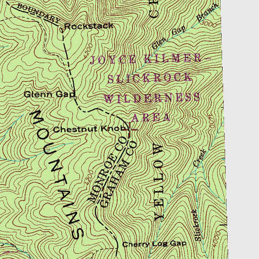 Topographic Map of Chestnut Knob, NC