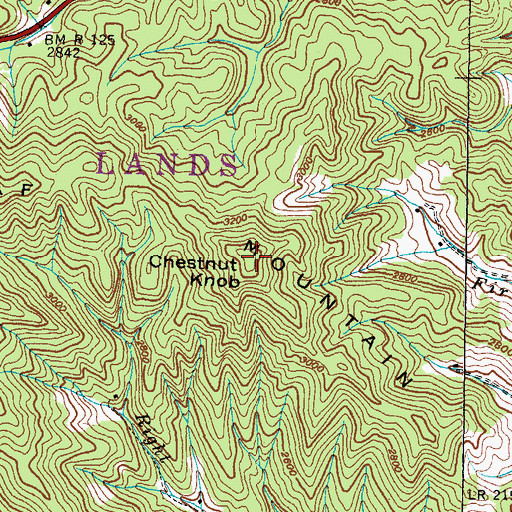 Topographic Map of Chestnut Knob, NC