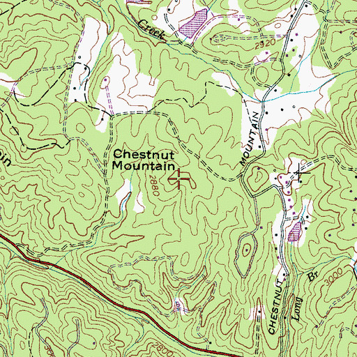 Topographic Map of Chestnut Mountain, NC