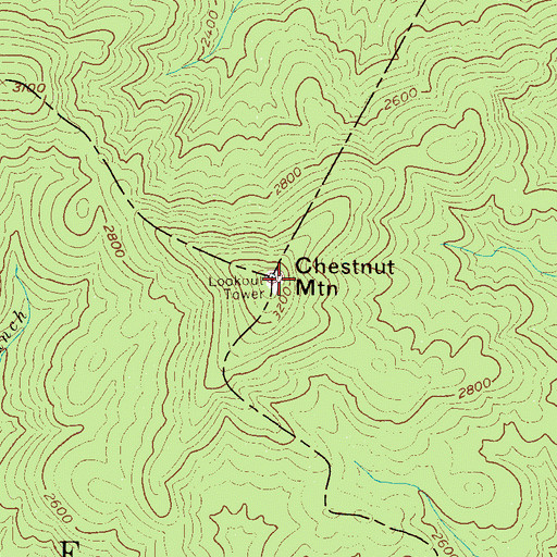 Topographic Map of Chestnut Mountain, NC