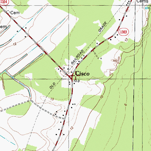 Topographic Map of Cisco, NC