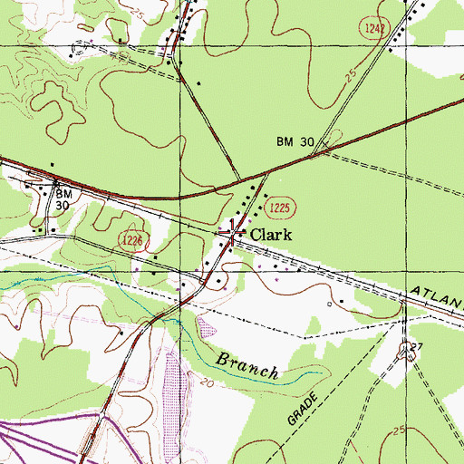 Topographic Map of Clark, NC