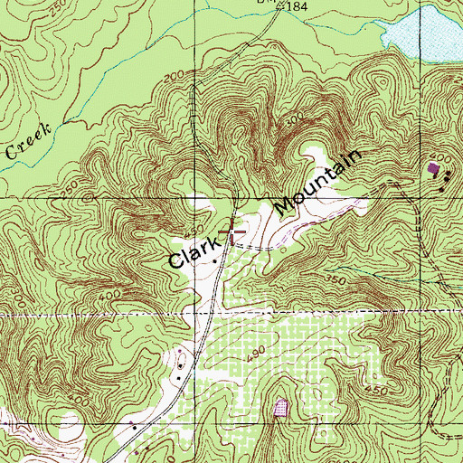 Topographic Map of Clark Mountain, NC