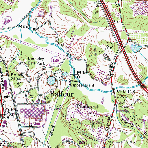 Topographic Map of Clear Creek, NC