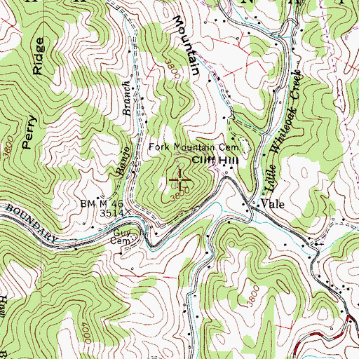 Topographic Map of Cliff Hill, NC