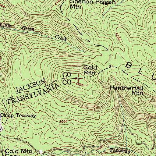 Topographic Map of Cold Mountain, NC