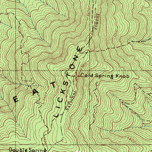 Topographic Map of Cold Spring Knob, NC