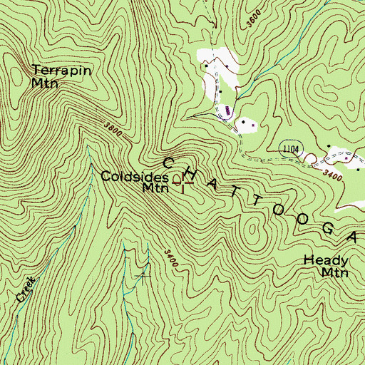 Topographic Map of Coldsides Mountain, NC
