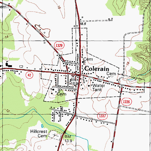 Topographic Map of Colerain, NC