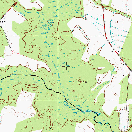 Topographic Map of Collie Swamp, NC
