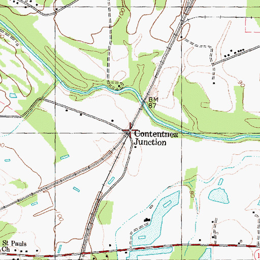 Topographic Map of Contentnea Junction, NC