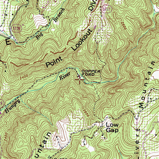 Topographic Map of Copper Ford, NC