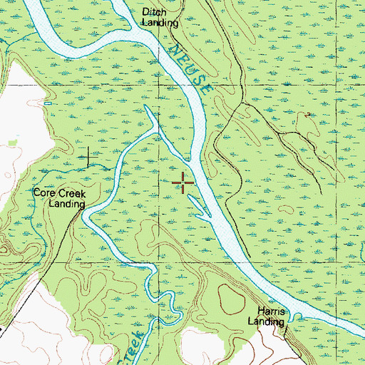 Topographic Map of Core Creek, NC