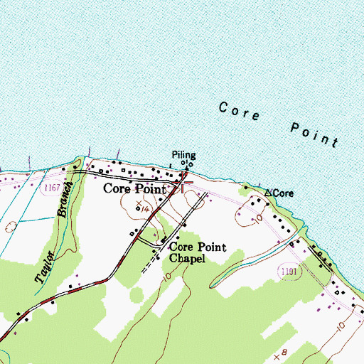 Topographic Map of Core Point, NC