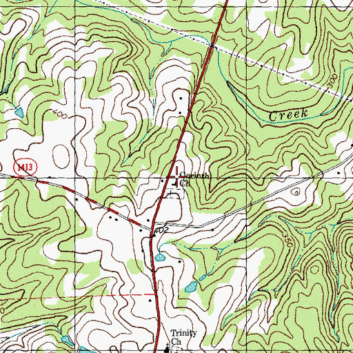 Topographic Map of Corinth Church, NC