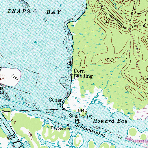 Topographic Map of Corn Landing, NC