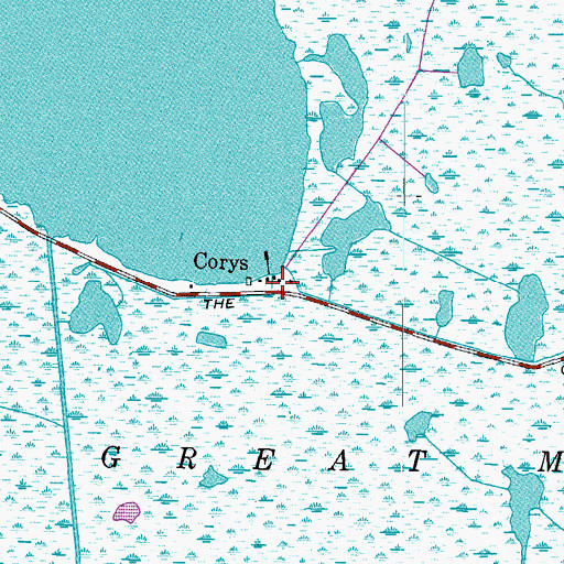 Topographic Map of Corys, NC
