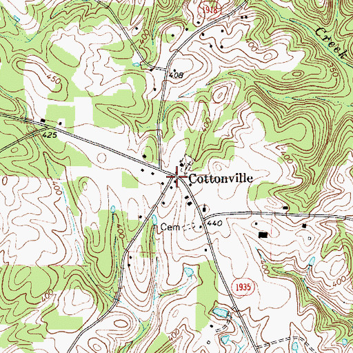Topographic Map of Cottonville, NC
