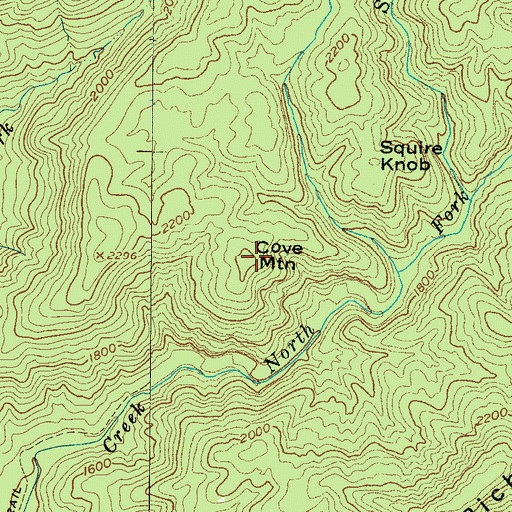Topographic Map of Cove Mountain, NC