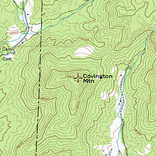 Topographic Map of Covington Mountain, NC
